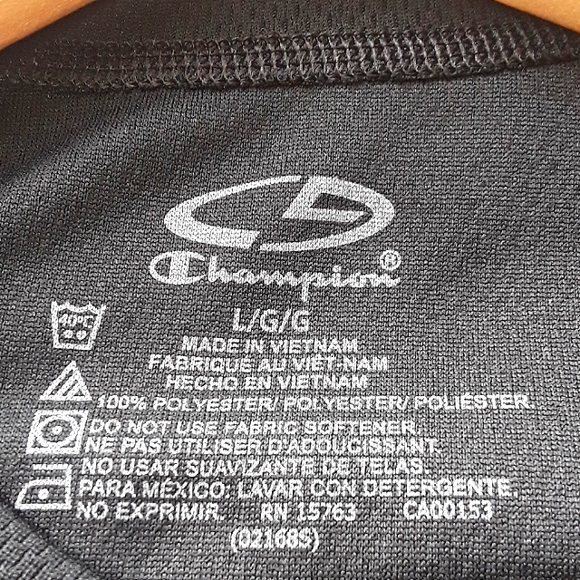 Champion - Boy's Large Black Long Sleeve T-shirt - Picture 3 of 4